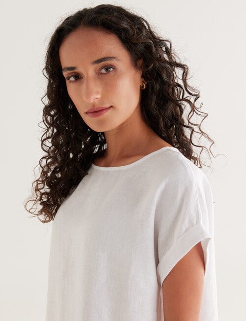 Zest Essentials Linen Top, White product photo View 04 L