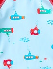Teeny Weeny Submarines Long Sleeve Rash Set, Blue & Red product photo View 03 S