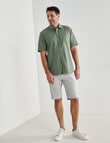 Chisel Linen Blend Short Sleeve Shirt, Sage product photo View 03 S