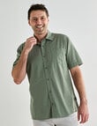 Chisel Linen Blend Short Sleeve Shirt, Sage product photo View 04 S