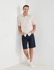 Chisel Linen Blend Short Sleeve Shirt, Sand product photo