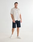 Chisel Linen Blend Short Sleeve Shirt, Sand product photo View 03 S