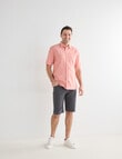 Chisel Linen Blend Short Sleeve Shirt, Peach product photo View 03 S