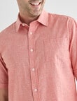 Chisel Linen Blend Short Sleeve Shirt, Peach product photo View 04 S