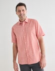 Chisel Linen Blend Short Sleeve Shirt, Peach product photo View 05 S