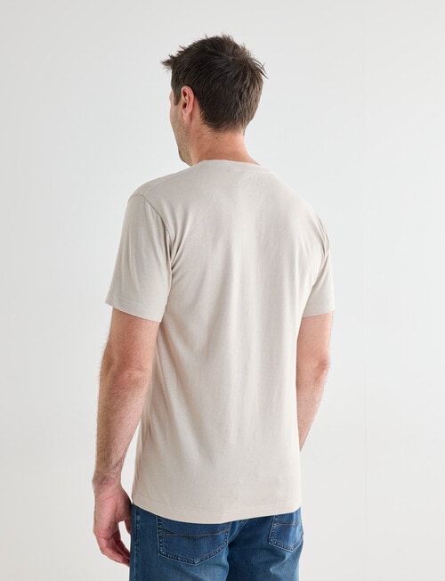 Chisel Ultimate Crew Tee, Taupe Stripes product photo View 02 L