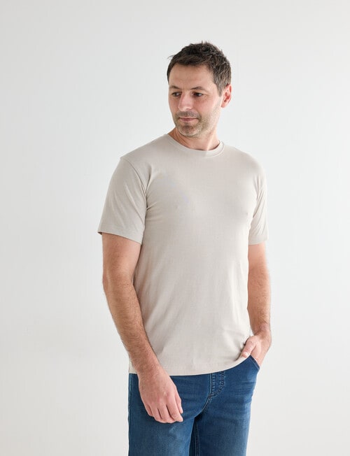 Chisel Ultimate Crew Tee, Taupe Stripes product photo View 04 L