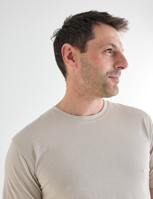 Chisel Ultimate Crew Tee, Taupe Stripes product photo View 05 L