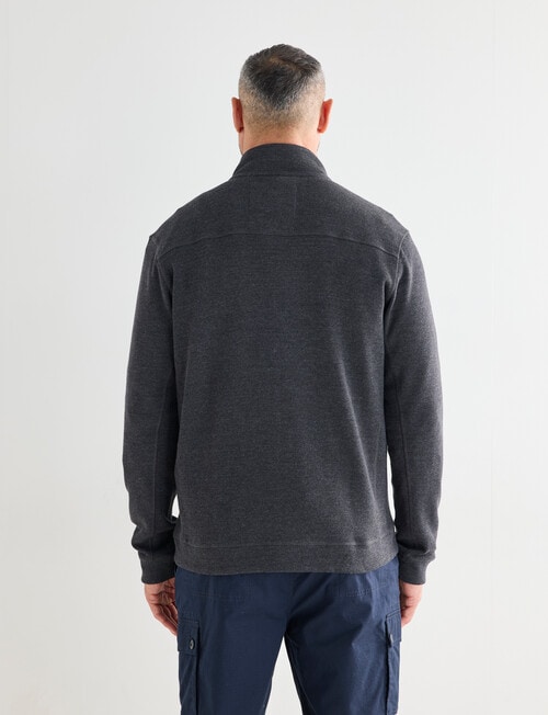 Line 7 Farrel Fleece Zip Thru Sweatshirt, Charcoal Marle product photo View 02 L