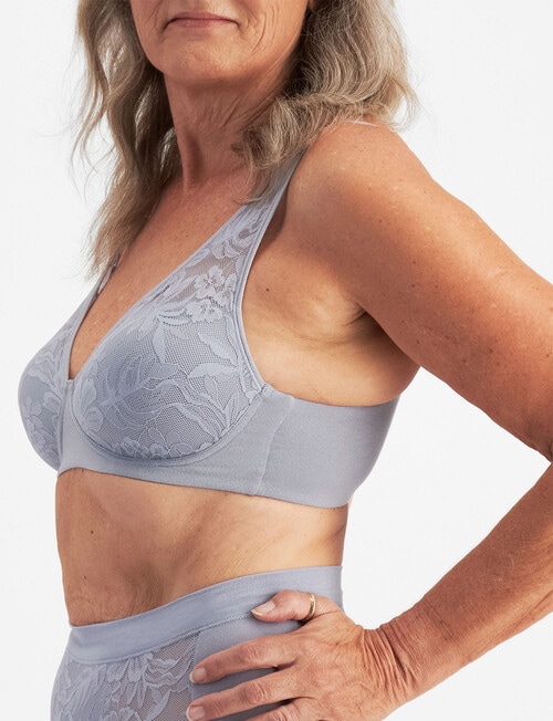 Playtex Ultralight Lace Wirefree Bra, Illusion Silver, S-XXL product photo View 02 L
