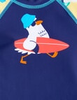 Teeny Weeny Seagull Long Sleeve Rash Top & Nappy Set, 2-Piece, Navy & Yellow product photo View 03 S