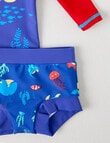 Teeny Weeny Whale Long Sleeve Rash Top & Nappy Set, 2-Piece, Blue & Red product photo View 02 S