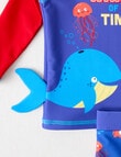 Teeny Weeny Whale Long Sleeve Rash Top & Nappy Set, 2-Piece, Blue & Red product photo View 03 S