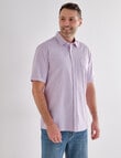 Chisel Linen Blend Short Sleeve Shirt, Mauve product photo