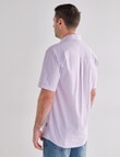 Chisel Linen Blend Short Sleeve Shirt, Mauve product photo View 02 S