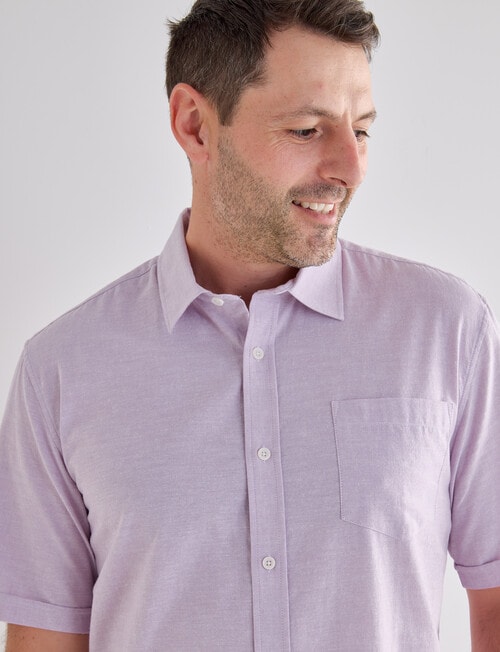 Chisel Linen Blend Short Sleeve Shirt, Mauve product photo View 04 L