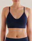Honey Vegas Rib Triangle Crop Top, Navy, XXS-XL product photo