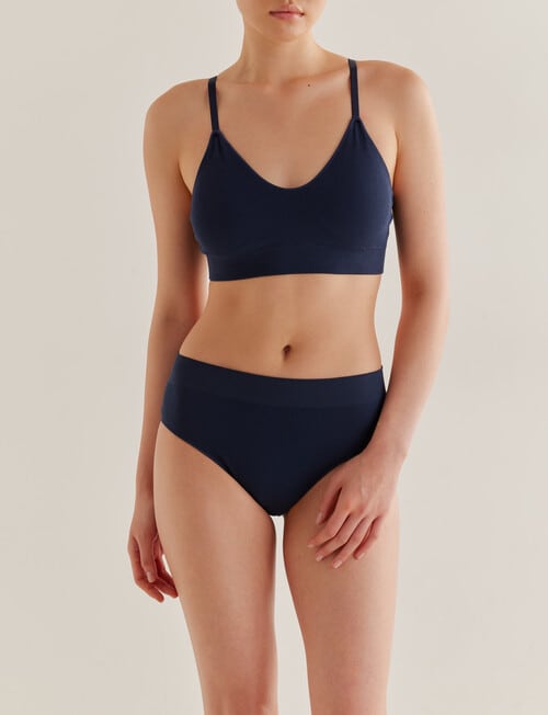 Honey Vegas Rib Triangle Crop Top, Navy, XXS-XL product photo View 03 L