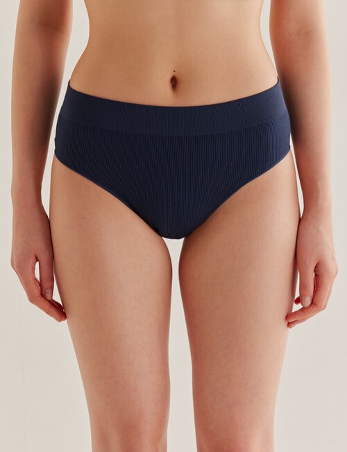 Honey Vegas Rib Hi-Cut Brief, Navy product photo
