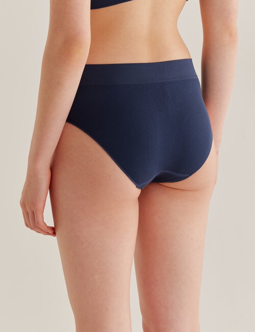 Honey Vegas Rib Hi-Cut Brief, Navy product photo View 02 L