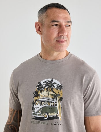 Logan Ride Print Tee, Beige product photo
