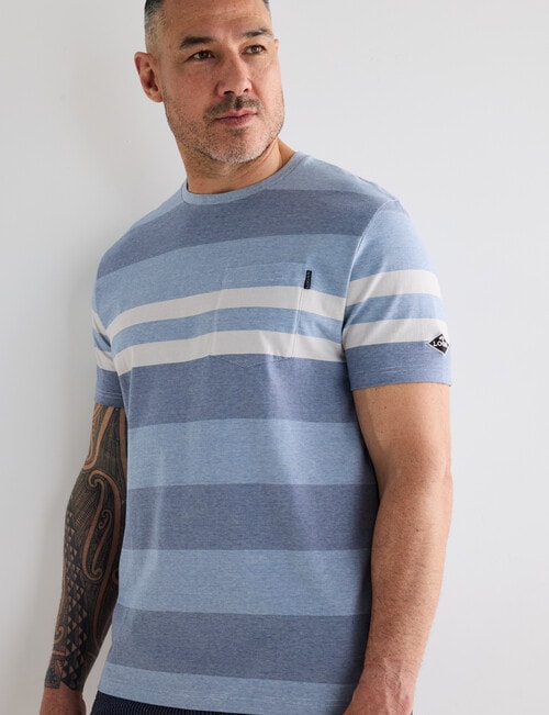 Logan Creed Tee, Stripe Denim product photo