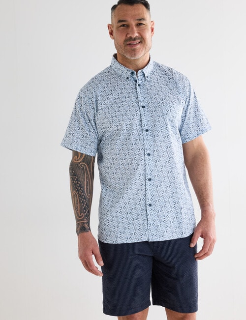 Logan Revan Short Sleeve Shirt Shirt, Blue product photo