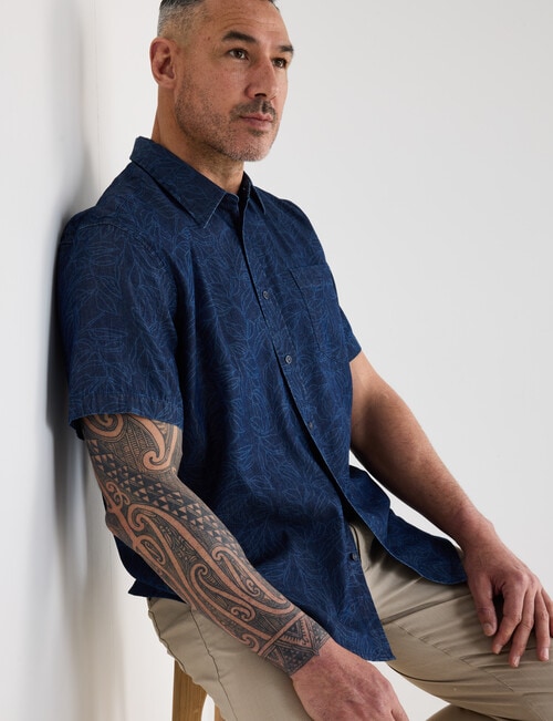 Logan Lima Short Sleeve Shirt, Denim product photo