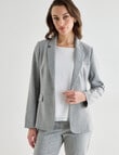 Oliver Black Classic Cross Hatch Blazer, Silver Marle product photo