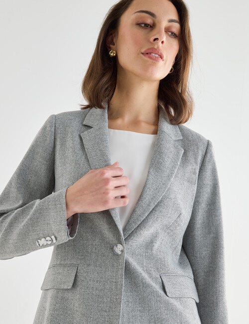 Oliver Black Classic Cross Hatch Blazer, Silver Marle product photo View 04 L