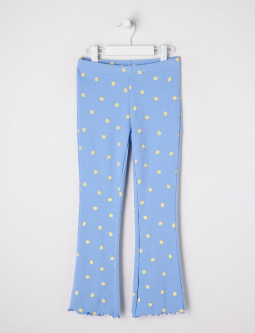 Mac & Ellie Lemons Rib Flare Leggings, Periwinkle product photo