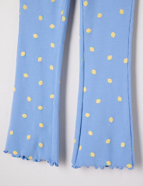 Mac & Ellie Lemons Rib Flare Leggings, Periwinkle product photo View 02 L