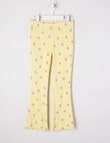 Mac & Ellie Strawberries Rib Flare Leggings, Lemon product photo