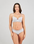 Bendon Simply Seamless Stripe Boyshort Brief, Grey product photo View 04 S