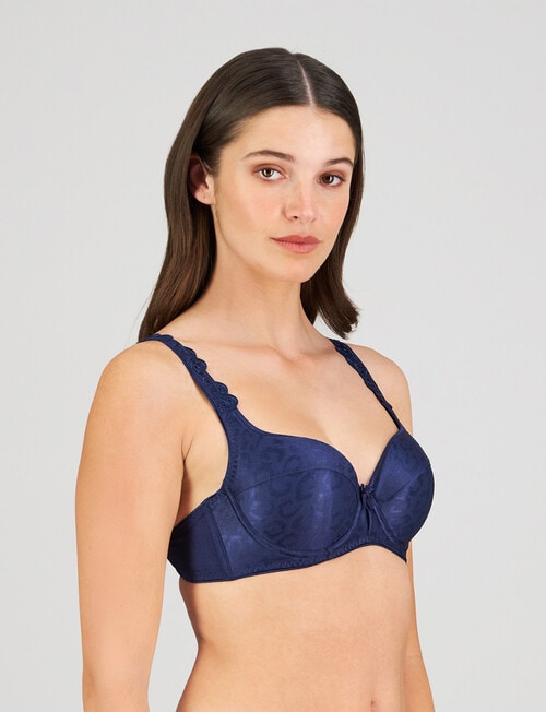 Bendon Damask Contour Bra, Medieval Blue, B-DD product photo View 03 L