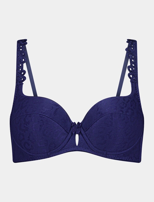 Bendon Damask Contour Bra, Medieval Blue, B-DD product photo View 04 L