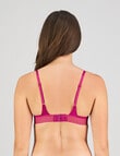 Bendon Stripe Elastic Demi Bra, Fantasy Fuchsia, A-DD product photo View 02 S