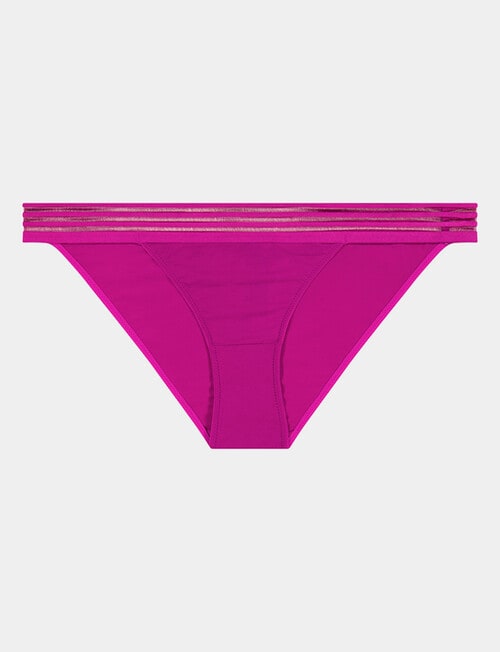 Bendon Stripe Elastic Tanga Brief, Fantasy Fuchsia product photo View 05 L
