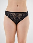 Bendon Embrace Floral Lace Bikini Brief, Black product photo