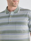 Chisel Multi Stripe Short Sleeve Polo Shirt, Sage product photo View 04 S