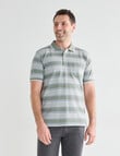 Chisel Multi Stripe Short Sleeve Polo Shirt, Sage product photo View 05 S