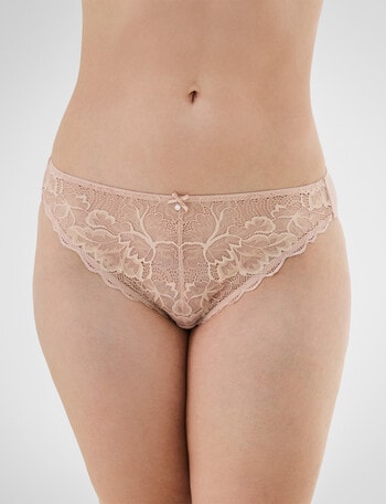 Bendon Embrace Floral Lace Bikini Brief, Latte product photo