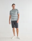 Chisel Multi Stripe Short Sleeve Polo Shirt, Sage product photo View 03 S