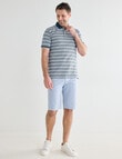 Chisel Small Stripe Short Sleeve Polo Shirt, Petrol product photo View 03 S