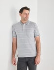Chisel Multi Stripe Short Sleeve Polo Shirt, Light Grey product photo