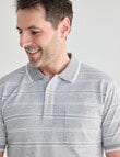 Chisel Multi Stripe Short Sleeve Polo Shirt, Light Grey product photo View 04 S