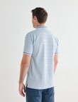 Chisel Small Stripe Short Sleeve Polo Shirt, Teal product photo View 02 S