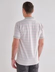 Chisel Small Stripe Short Sleeve Polo Shirt, Taupe product photo View 02 S