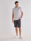 Chisel Small Stripe Short Sleeve Polo Shirt, Taupe product photo View 03 S