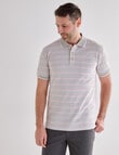 Chisel Small Stripe Short Sleeve Polo Shirt, Taupe product photo View 05 S